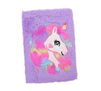 GALPADA Carnet Licorne Peluche Violet Cahier de Notes Doux et pour Filles Journal Scolaire Épais et Couverture Robuste Cahier de Planification et Journal Intime