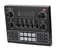 GALPADA Carte Son pour Ordinateur et Mobile Changeur de Voix Portable, Support Double Téléphone, Batterie 1200Mah, Boîtier ABS Noir pour Streaming en Direct