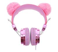 GALPADA Casque Audio Garçon Fille avec Micro Design Oreilles de Chat Strass et Boule de Fourrure Câble Léger et Confortable pour École Bus Couleur Aléatoire