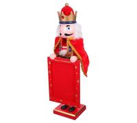 GALPADA Casse-Noisette Royal en Bois, Figurine de Noël Décorative pour | Détails Sculptés et Peints à Main, Base Autonome, pour Cartes et Petites Impressions, Salon et Cheminée