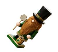GALPADA Casse-noisette Soldat en Bois Décoratif Saint Patrick Vert | Décor Festif Irlandais, Figurine Peinte à Main, pour Centre de Table et Plateau à Étages