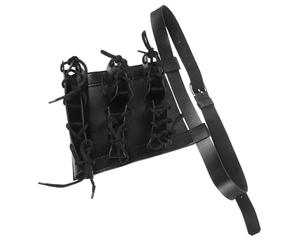 GALPADA Ceinture Porte-épée en Cuir Noir, Pratique et Sûre, Design Simple et Élégant, Lot de 3 Pièces Transport Rangement des Katanas