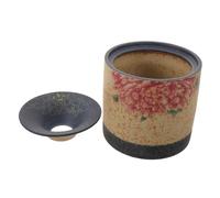 GALPADA Cendrier en Céramique Style Chinois Vintage avec Couvercle Hermétique, Base Épaissie et Protection Les Cendres Volantes, pour Salon ou Espace Fumeur