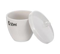 GALPADA Céramique Creuset de Laboratoire avec Couvercle 50 Ml Blanc | Résistance Élevée à Chaleur, Stabilité Chimique, Nettoyage Facile, pour Calcination et Essais Académiques