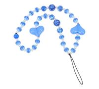 GALPADA Chaîne Courte de Téléphone en Acrylique Bleu Perles Cœur | Ornement Suspendu, Anti-perte pour Petits Appareils, Présent Filles