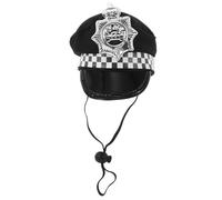 GALPADA Chapeau de Chien Noir Ajustable pour Costumes Policiers Sangle Confortable en Tissu, pour Fêtes d'animaux et Événements à Thème