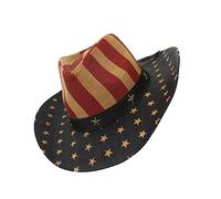 GALPADA Chapeau De Cow-Boy Occidental Drapeaux Américains Chapeau De Drapeau Américain Chapeau Western Drapeau Américain Nous Drapeaux Décor Paille Style Américain États-Unis Homme