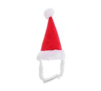 GALPADA Chapeau de Noël Peluche Rouge pour Animaux Bonnet Ajustable avec Bande Élastique Accessoire Festif pour Petits Chiens Chats et Hamsters