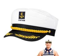 GALPADA Chapeau de Pirate Adulte : Chapeau de Capitaine Unisexe, Casquette Ajustable à Pression pour Cosplay, Tenue de Marin pour Halloween, Costume D'amiral de La Marine, Accessoires de Bateau