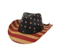 GALPADA Chapeau Léger Et Respirant - Chapeau De Soleil en Paille À Motif Drapeau Américain pour Un Confort Tout Au De La Journée