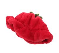 GALPADA Chapeau Seau Rouge Peluche pour Femme Bonnet Hiver et Chaud avec Bord pour Activités Extérieures Photographies et Style