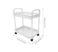 GALPADA Chariot de Rangement à roulettes Double Étagère Blanc Meuble Mobile Multifonction pour Cuisine Salle de Bain Bureau et Salon Support de Stockage et Bibliothèque Pratique