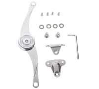 GALPADA Charnière de Support de Couvercle Réglable pour Meuble, Gaz de Pression pour Porte D’armoire, Acier Robuste, Finition Inox, Système D’arrêt, pour Placard, Penderie et Coffre, Kit