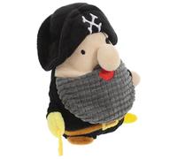 GALPADA Chien Peluche Pirate Capitaine en Peluche Noire avec Son Interactif pour Exercice et Amusement Pendant de Jeu des Animaux à Mâcher