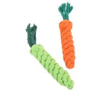 GALPADA Chiens de Carotte et pour Nettoyer Dents 2pcs en Corde de Coton Rouge et Vert Lors et Tir la Corde
