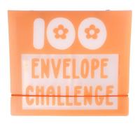 GALPADA Classeur de Défi D'épargne avec 100 Enveloppes Pvc Résistant pour Budget et Remboursement, Grosse Capacité, Design Minimaliste et Élégant Orange