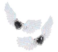 GALPADA Clip de Chaussures Gothique Ailes D’ange Argenté Strass 1 Paire D’accessoires Décoratifs Brillants pour Femmes Clips pour Talons D’escarpins Bijoux de Chaussures Lolita