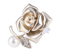 GALPADA Clip De Parfum Voiture Forme De Rose Dorée Avec Strass Et Perles Diffuseur Aromathérapie Avec Clip Vent Et Coton Décor De Tableau De Bord Élégant