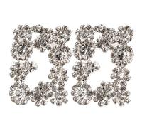 GALPADA Clips à Chaussures pour Femmes en Métal Argenté Strass, Décoration Élégante pour Mariage et Soirées, 1 Paire de Breloques Simples et Scintillantes
