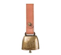 GALPADA Clochette pour Collier de Chien en Fer, Pendentif Marron Léger | Usage Polyvalent, Finition Pu, Couleur Résistante, Convient aux Animaux et Bovins