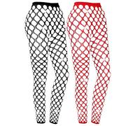 GALPADA Collants Résille Creux pour Filles Taille Haute, 2 Pièces en Chinlon Apparence Unique, Faciles à Assortir pour Anniversaires et Noël