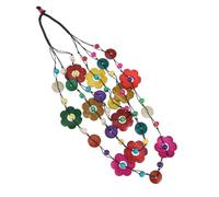 GALPADA Collier Bohème en Coquille de Noix de Lot de 2 Perles Bois 48X4X1 CM Vintage pour Femme Présent Famille et Usage Quotidien Couleur Aléatoire