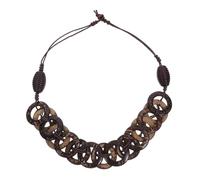 GALPADA Collier Bohème Perles de Noyer Marron Style Ethnique Ras du Cou Fait Main pour Femme Accessoire Vintage