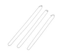 GALPADA Collier Chaîne en Argenté Plaqué pour Homme 3Pcs 2Mm Style Cubaine Bijoux Masculins pour Fêtes et Longueur 45,7 CM 50,8 CM