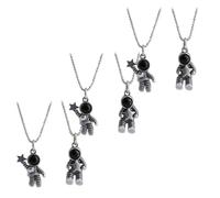 GALPADA Collier Créatif D'astronautes pour Couple en Acier Inoxydable Noir, Léger et Résistant, Ensemble de 6 Pièces pour Petits Présents et Occasions Spéciales