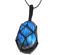 GALPADA Collier Délicat en Pierre de Lune Naturelle Forme Style Tissé Artisanale Chaîne de Clavicule pour Femme Fille Présent Anniversaire et Fête