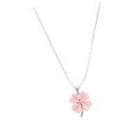 GALPADA Collier en Cuivre Trèfle à Quatre Feuilles en Pierre de Bijou Signifiant Pendentif Assorti Élégant pour Fille, pour Mariage et Fête