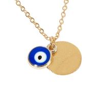 GALPADA Collier Femme en Alliage Doré Élégant Pendentif Œil du Diable, Bijou Simple et Créatif pour Présent Saint-valentin ou Usage Quotidien