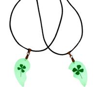 GALPADA Collier Femme Trèfle Lumineux Fait Main en Résine Fleurs Séchées, Élégant et Unique, pour Tenue Quotidienne ou Cérémonie de Remise des Diplômes