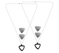 GALPADA Collier Médiator de Guitare en Acier Inoxydable Porte-plectre en Silicone, Design Triangulaire Élégant pour Amateurs de Musique et Occasions Mémorables