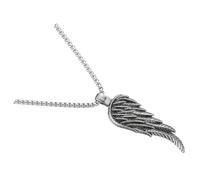 GALPADA Collier Pendentif Ange Plume Vintage en Acier Titane pour Hommes, Chaîne de Pull Créative, Bijou Hip-hop Anniversaire, Style Urbain, Taille Unique