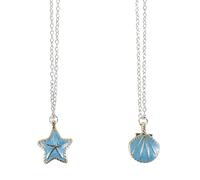 GALPADA Collier Pendentif Coquillage et Étoile de Mer pour Femme, Ras-du-cou Métal Bohème, Bijoux D'été Plage, Colliers de Sirène, Accessoires Plage pour Couple