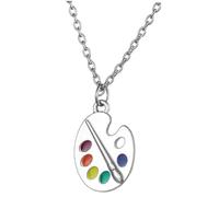 GALPADA Collier Pendentif Palette de Peinture Alliage Créatif pour Étudiants Art Cadeau pour Filles et Adolescentes Accessoire Original pour Sorties et Fêtes