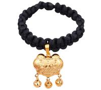GALPADA Collier pour Chat Cadenas Doré Réglable avec Cloche en Laiton | Polyester Tressé, Fermeture Facile, Son Net pour Repérer L’animal, Style Festif Style Aléatoire