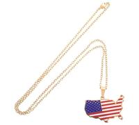 GALPADA Collier pour Femme en Acier Inoxydable Doré Pendentif Carte des États-, Design Créatif et Élégant, Présent pour Remise de Diplôme