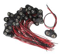 GALPADA Connecteur de Batterie 9v Type T Câble de 6 Cm en Fer et Coque en Cuir PU, 50 Pièces pour Remplacement et Bricolage D'électronique et Bandes LED