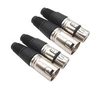 GALPADA Connecteur XLR à 3 Contacts pour Microphone, 4 Pièces, Coque en Abs et Alliage de Zinc, Remplacement Facile et Portable