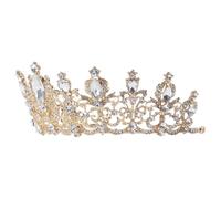 GALPADA Couronne Baroque en Alliage et Cristaux Incrustés, Couronne de Mariée Vintage Élégante pour Mariage, Accessoire Chic Créant une Ambiance Festive