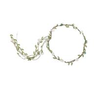 GALPADA Couronne de Fleurs Bohème Blanche en Corde de Chanvre Douce avec Rubans Flottants, Serrage-Tête Floral Léger pour Mariage, Festivals et Photos de Vacances en Extérieur, Accessoire