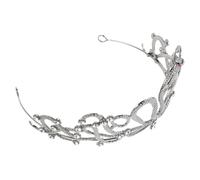 GALPADA Couronne de Mariage Serpent Égyptien en Alliage Strass Blancs Bandeau Vintage pour Mariée et Cortège Nuptial Accessoire Léger pour Fête Anniversaire et Déguisement Halloween