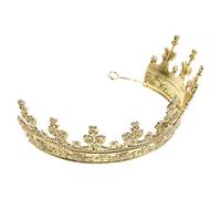 GALPADA Couronne de Roi Or Vintage, Accessoire de Spectacle en Métal pour Homme, Idéal pour Représentations et Mariages