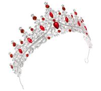 GALPADA Couronne Diadème en Strass pour Femmes Accessoire Cheveux Argenté Stable, pour Concours de Beauté, Costume, Bal de Fin d'Année, 16X15.5X7 CM