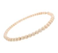 GALPADA Couronne Rustique en Perles de Bois Naturel 20 CM Anneau en Acier Inoxydable, Décoration Attrape-Rêves pour Mariage et Fête, Guirlande Murale Bohème DIY, Accessoire Maison