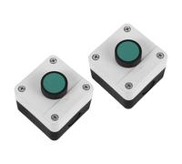 GALPADA Couvercle de Protection Vert pour Bouton-poussoir D'arrêt D'urgence Ascenseur, Plastique et Métal, Étanche Retour Tactile, pour Plateformes D'ascenseur, Lot de 2 Pièces