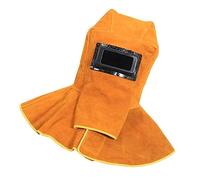 GALPADA Couvre-Chef de Soudeur Cuir de Vachette avec Protection Épaisse et Résistance Haute Température Châle Isolant pour Travail de Soudure Sécurisé