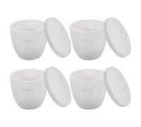 GALPADA Creuset en Céramique Blanc 70ml avec Couvercle, Lot de 4 Pièces, Haute Précision et Résistance aux Alcalis pour Industrie Chimique et Laboratoires